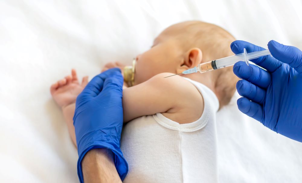 injection in the baby arm